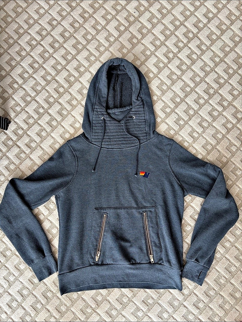 Aviator Nation Ninja Pullover Hoodie Gray Small